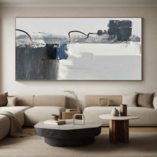 Load image into Gallery viewer, Oversized Gray - Blue Abstract Art for Minimalist Bedroom &amp; Contemporary Study LargeART0491
