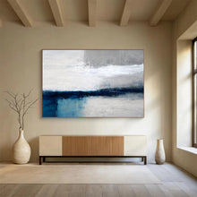 Load image into Gallery viewer, Gray and Blue Horizon Revisited Abstract acrylic painting DLZ059
