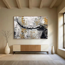 Load image into Gallery viewer, Textured Bull Head Abstract Painting On Canvas for Bold Living Room &amp; Masculine Study DKH336

