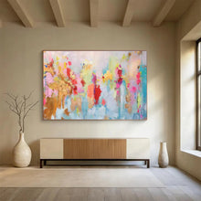 Load image into Gallery viewer, Pastel - Hued Abstract Splash Painting on Canvas - “Dreamy Bursts” DKH643
