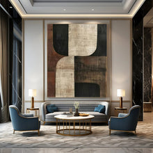 Load image into Gallery viewer, Geometric Neutral - Toned Abstract - Ideal for Modern Dining Room &amp; Office Lounge LargeART2357
