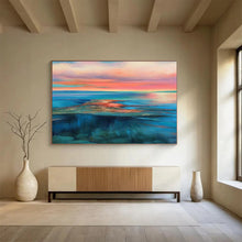 Load image into Gallery viewer, Vibrant Coastal Sunset Hues Abstract acrylic painting DLZ024
