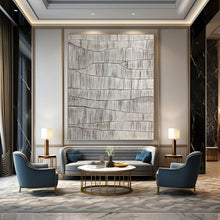 Load image into Gallery viewer, “Gray Waves: Textured Abstract” Abstract Painting on Canvas, Industrial Modern Decor DKH1042
