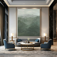 Load image into Gallery viewer, “Misty Green Mountain Range” - Atmospheric Landscape Art on Canvas DKH1497
