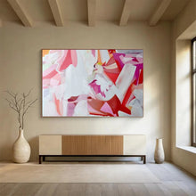 Load image into Gallery viewer, Pink &amp; White Abstract - Feminine Bedroom Art LargeART1585
