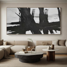 Load image into Gallery viewer, Massive Bold Black - White Abstract Acrylic for Gallery - like Home LargeART0266
