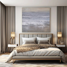 Load image into Gallery viewer, Monochrome Sea Abstract Canvas Painting, Great for Nautical - Themed Bedroom &amp; Minimalist Lounge LargeART1161
