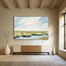 Load image into Gallery viewer, Soft - Toned Marshland Abstract Painting on Canvas - “Quiet Wetlands” DKH664
