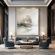 Load image into Gallery viewer, “Serene Grey Landscape” - Grey, White Abstract Landscape on Canvas DKH1190
