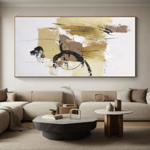 Load image into Gallery viewer, Custom Large - Scale Beige - Black Expressive Abstract Art - Perfect for Minimalist Home Office &amp; Art - Centric Café LargeART0797
