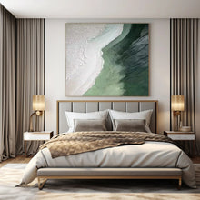 Load image into Gallery viewer, Textured Green and White Abstract Art for Coastal Home Hallway &amp; Art - focused Spa LargeART0938
