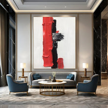 Load image into Gallery viewer, “Color Block Energy” – Thick red, black, and gray blocks, vertical and horizontal forms DTP390
