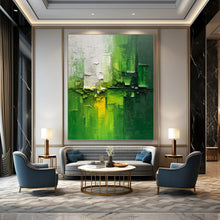 Load image into Gallery viewer, “Textured Green Abstraction” - Expressionistic Abstract Acrylic, Suits Contemporary Bedroom and Art Studio DTP003
