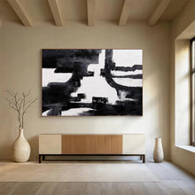 Load image into Gallery viewer, Monochrome Abstract Painting - Perfect for Industrial Loft &amp; Modern Study DKH018
