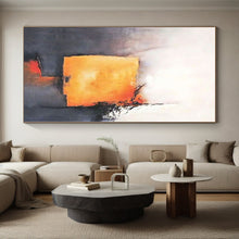 Load image into Gallery viewer, Orange and Gray Abstract Block Acrylic Art - Perfect for Modernist Loft &amp; Creative Conference Room LargeART0591
