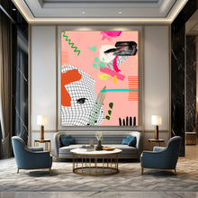 Load image into Gallery viewer, Playful Pink Abstract Mosaic, Ideal for Girly Teen Bedroom &amp; Quirky Boutique LargeART2006
