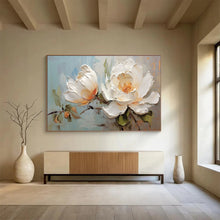 Load image into Gallery viewer, White Peony Blooms Large - scale acrylic painting DLZ174
