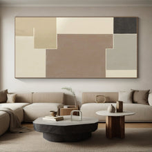 Load image into Gallery viewer, Large - Scale Neutral Tones Geometric Abstract Acrylic for Minimalist Living Room &amp; Contemporary Office LargeART0334
