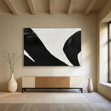 Load image into Gallery viewer, Abstract Painting on Canvas: Black - and - White Bold Forms - “Dramatic Contrast” DKH586
