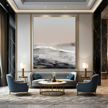 Load image into Gallery viewer, “Frosted Horizons” - Muted grays, whites, soft pinks for a wintry landscape DTP162
