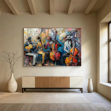 Load image into Gallery viewer, Colorful Jazz Band Painting on Canvas - “Vibrant Performers” DKH761
