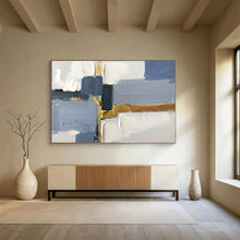 Load image into Gallery viewer, Blue - Gray and Gold Abstract Painting for Modern Living Room &amp; Luxury Office DKH311
