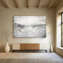 Load image into Gallery viewer, Gray And White Abstract Landscape Painting On Canvas DKH441
