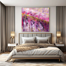 Load image into Gallery viewer, Pink and Purple Abstract Cascade Canvas Painting, Great for Romantic Bedroom &amp; Whimsical Boutique LargeART1237
