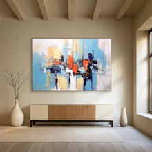 Load image into Gallery viewer, Abstract City Blocks in Bright Hues Abstract acrylic painting DLZ068

