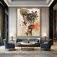 Load image into Gallery viewer, “Abstract Face Doodle” - Expressive Figurative Art on Canvas DKH1621
