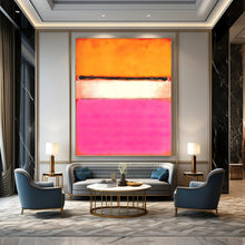 Load image into Gallery viewer, “Orange, White and Pink Color - Field” - Color - Field Abstract Art on Canvas DKH1608
