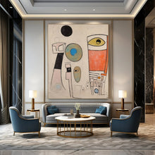 Load image into Gallery viewer, “Abstract Forms with Eyes” - Cubist - Inspired Abstract Acrylic DTP027
