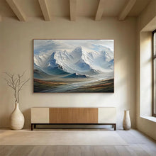 Load image into Gallery viewer, Majestic Mountain Abstract Painting on Canvas - “Snowy Peaks” DKH728
