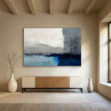 Load image into Gallery viewer, Gray and Blue Minimalist Horizon Abstract acrylic painting DLZ074
