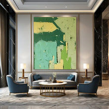 Load image into Gallery viewer, Green - Toned Geometric Abstract Art, Suited for Minimalist Office &amp; Nature - Themed Café LargeART2276
