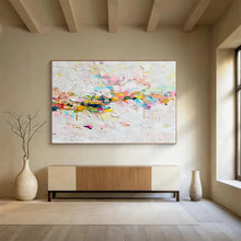 Load image into Gallery viewer, Colorful Abstract Patchwork of Shapes Abstract acrylic painting DLZ044
