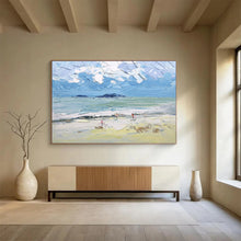 Load image into Gallery viewer, Textured Beach Scene Abstract Painting on Canvas - “Sunny Shores” DKH628
