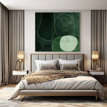 Load image into Gallery viewer, Green Geometric Abstract Art for Botanical - themed Bedroom &amp; Modern Yoga Studio LargeART0937
