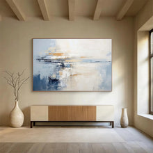 Load image into Gallery viewer, Minimalist Blue and Beige Seascape Abstract acrylic painting DLZ090
