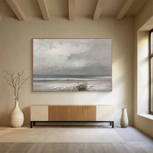 Load image into Gallery viewer, “Grey Textured Seaside” - Minimalist Abstract Acrylic, Great for Modern Office and Art Studio DLZ265
