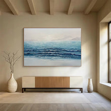 Load image into Gallery viewer, Sparkling Ocean Waves: Luminous Seaside Abstract Large - Scale Hand - painted Abstract Acrylic Art DLZ185
