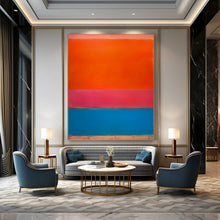 Load image into Gallery viewer, “Orange, Pink and Blue Color - Blocked Abstract” - Color - Field Abstract Art on Canvas DKH1604
