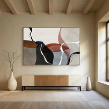 Load image into Gallery viewer, Curved - Shape Abstract Painting On Canvas with Muted Tones DKH358
