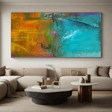 Load image into Gallery viewer, Hand - painted Large - sized Vibrant Color Field Abstract Acrylic Art for Lively Lounges LargeART0059
