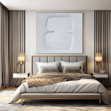 Load image into Gallery viewer, White Textured Abstract Acrylic Art, Ideal for Minimalist Bedroom &amp; Modern Office LargeART0994

