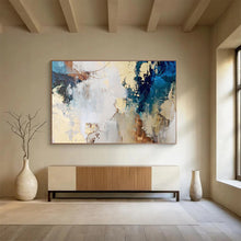 Load image into Gallery viewer, Earthy Tones Abstract Painting with Gold and Blue for Industrial - Chic Loft &amp; Art - Centric Study DKH130

