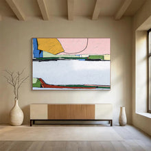 Load image into Gallery viewer, Color - Blocked Geometric Abstract Painting on Canvas DKH541
