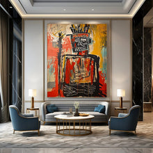 Load image into Gallery viewer, “Powerful Tribal - Style Figure” – Intense Abstract Figurative Art with Bold Dripping Lines DTP108
