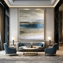 Load image into Gallery viewer, “Muted Coastal Tones” Abstract Seaside Painting on Canvas, Subtle Beach Art DKH945
