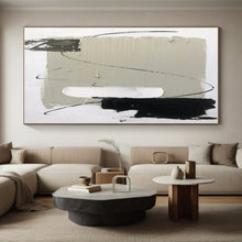 Load image into Gallery viewer, Large - Scale Minimalist Gray - Black Abstract Art - Ideal for Serene Bedroom &amp; Modern Office Lounge LargeART0800

